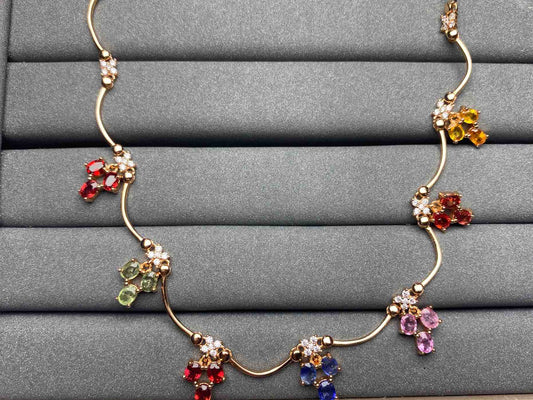 A1585 Colorful Sapphire Necklace