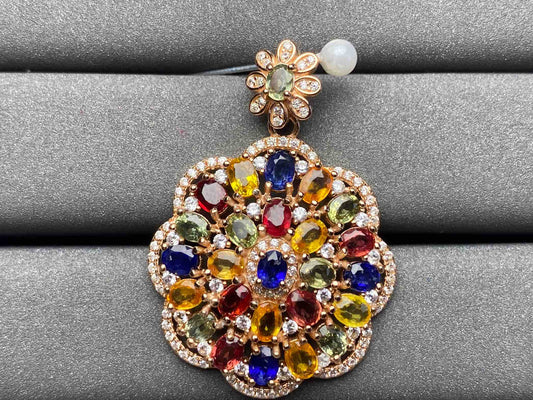 A1847 Colorful Sapphire Pendant