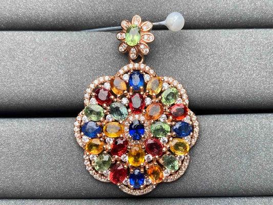 A1904 Colorful Sapphire Pendant