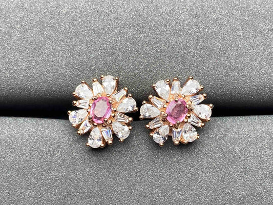 A191 Pink Sapphire Earrings