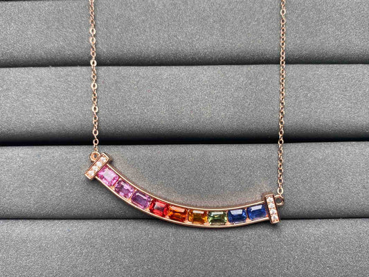 A1927 Colorful Sapphire Necklace