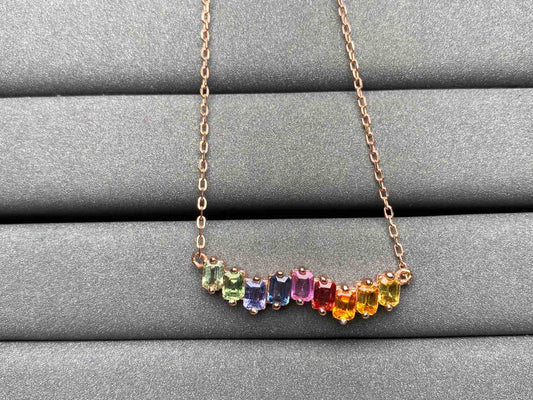 A1933 Colorful Sapphire Necklace
