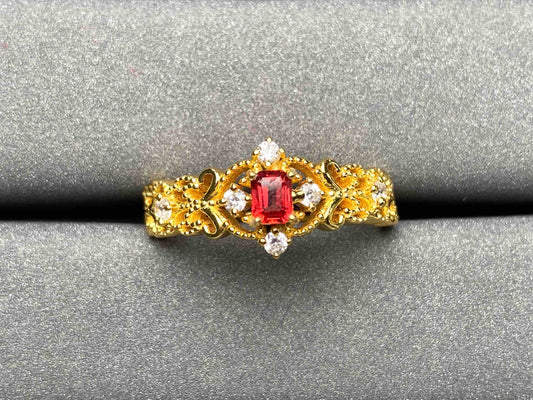 A1938 Red Sapphire Ring