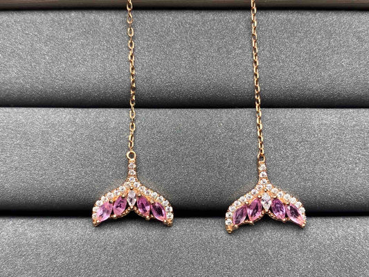 A194 Pink Sapphire Earrings