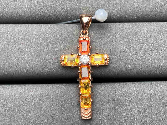 A1975 Colorful Sapphire Pendant
