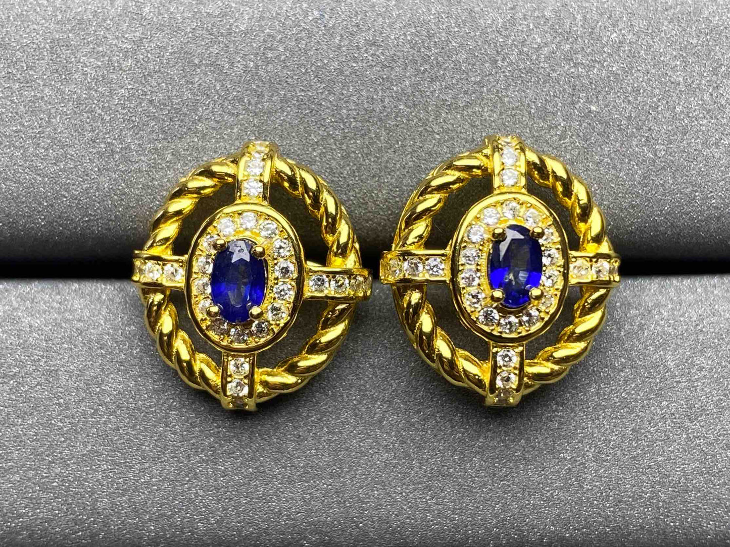 A212 Blue Sapphire Earrings