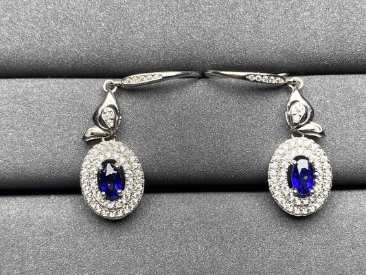 A214 Blue Sapphire Earrings