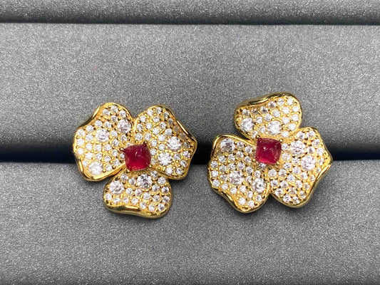 A2163 Ruby Earrings