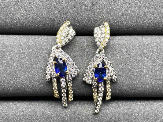A225 Blue Sapphire Earrings