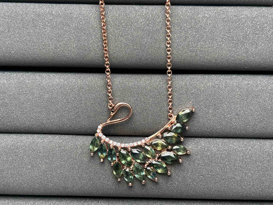 A2488 Teal Sapphire Necklace