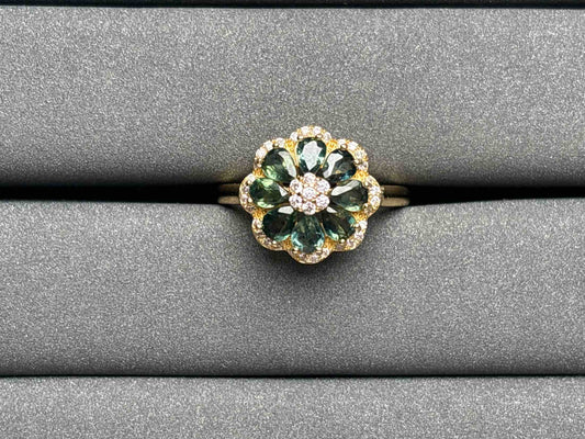 A2496 Teal Sapphire Ring