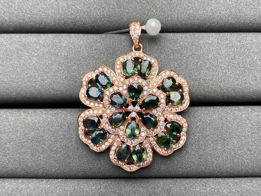 A2603 Teal Sapphire Pendant