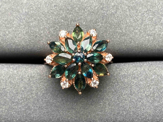 A2604 Teal Sapphire Ring