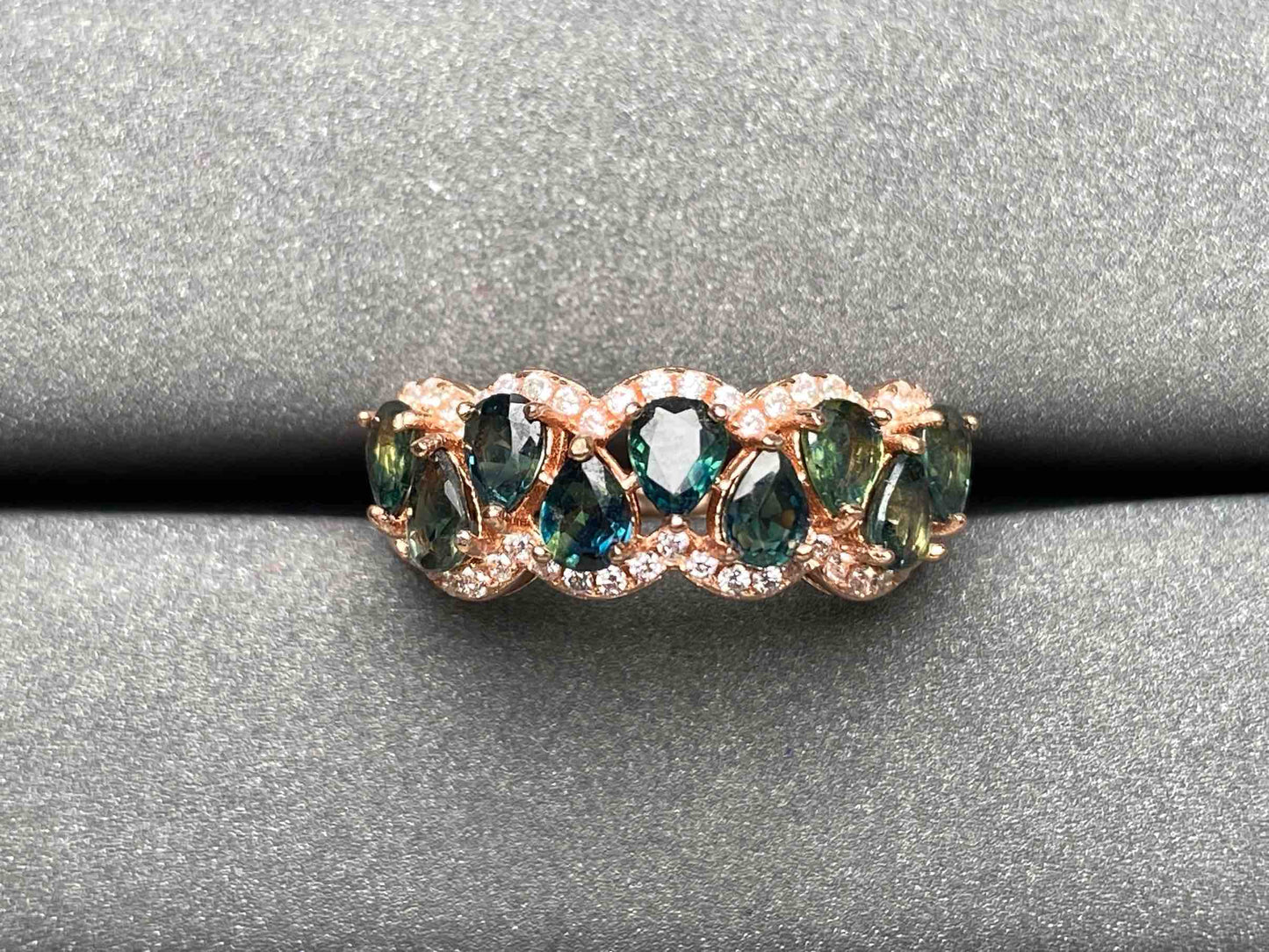 A2608 Teal Sapphire Ring