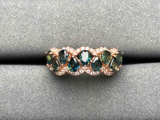 A2608 Teal Sapphire Ring