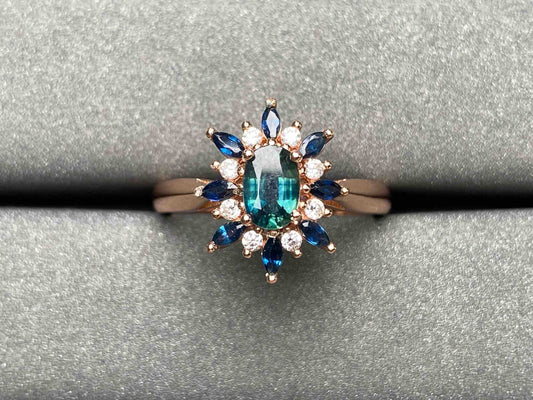 A2639 Teal Sapphire Ring