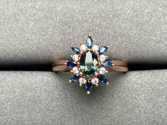 A2641 Teal Sapphire Ring