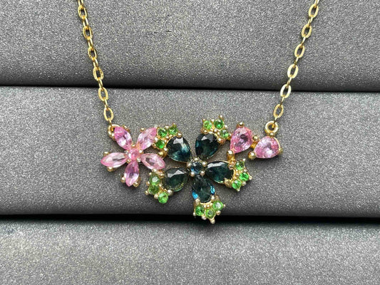 A3044 Teal Sapphire Necklace