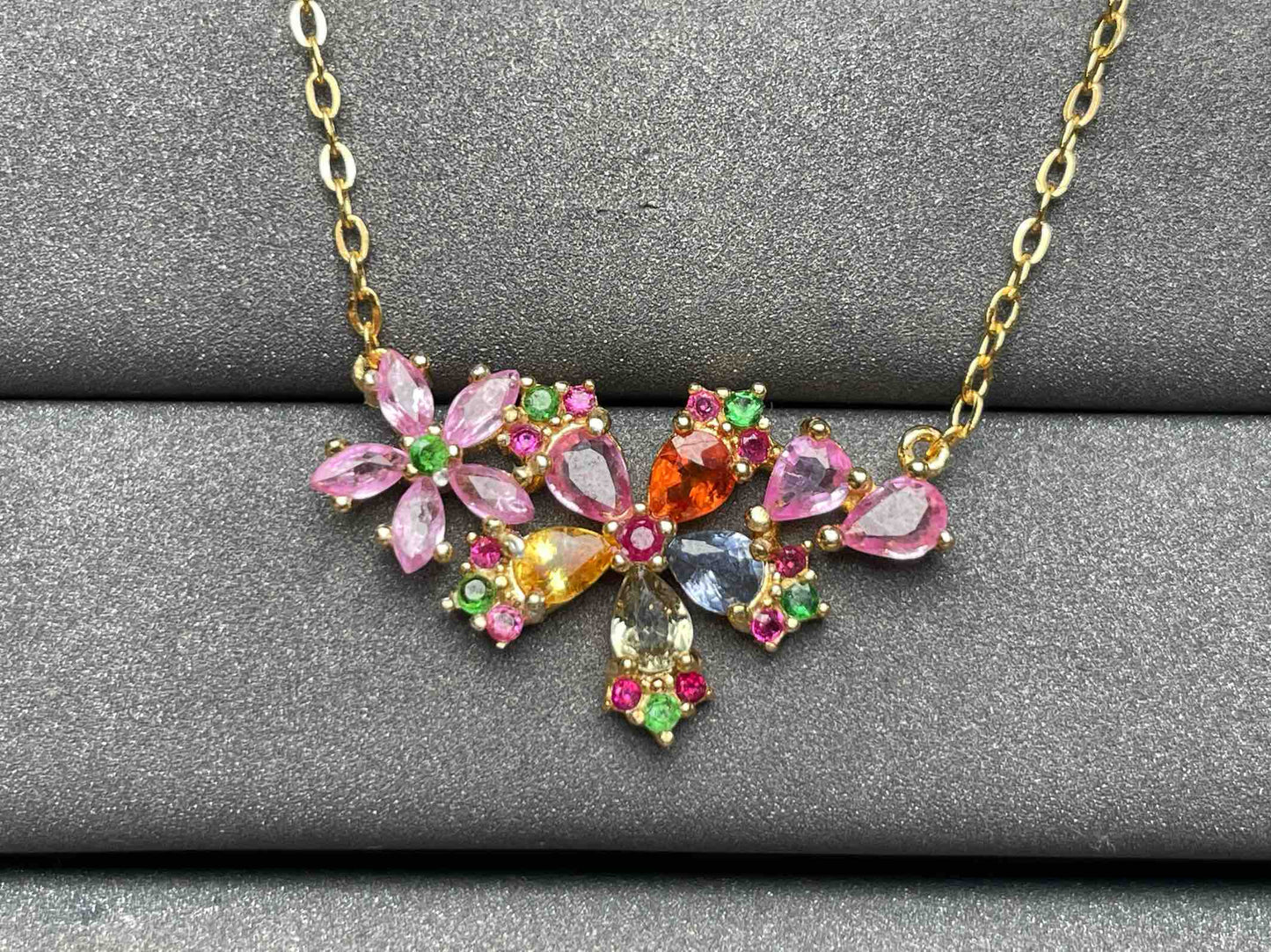 A3045 Colorful Sapphire Necklace
