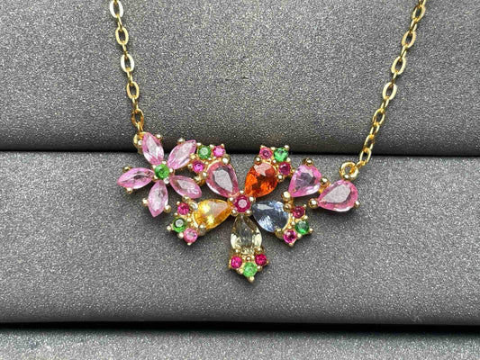 A3045 Colorful Sapphire Necklace