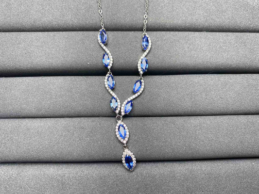 A3687 Cornflower Sapphire Necklace