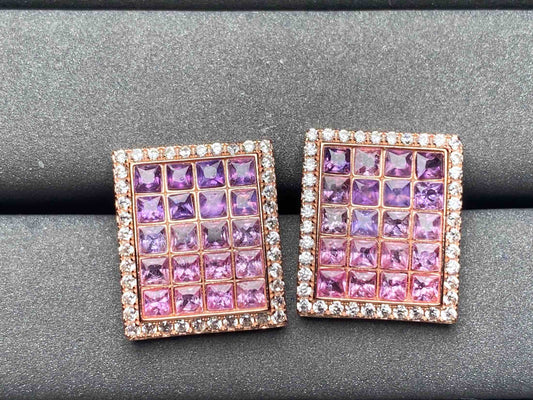 A3694 Purple Sapphire Earrings