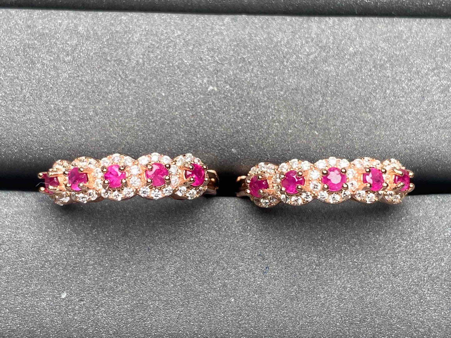 A3714 Pink Ruby Earrings