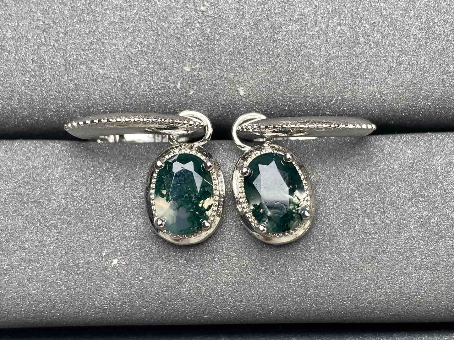 A3737 Moss Agate Earrings