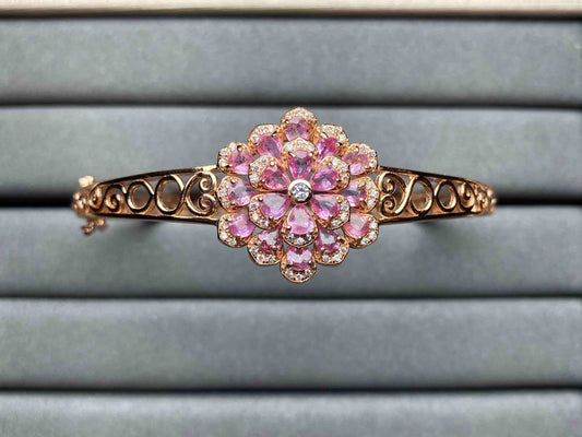 A391 Pink Sapphire Bangle