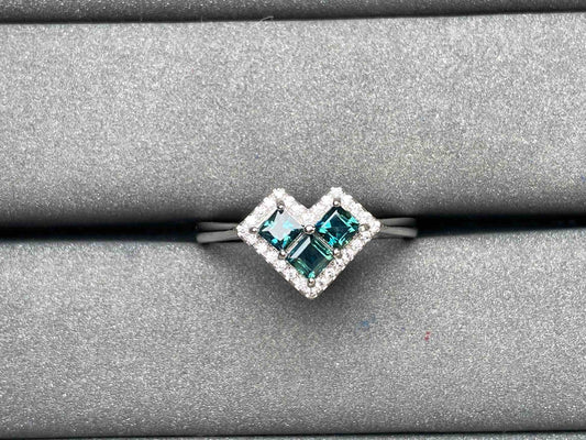 A3965 Teal Sapphire Ring