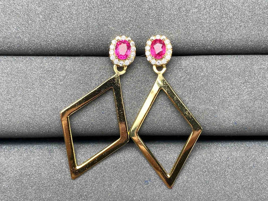 A3966 Pink Ruby Earrings