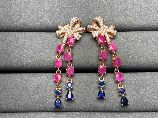 A4544 Pink Ruby Earrings