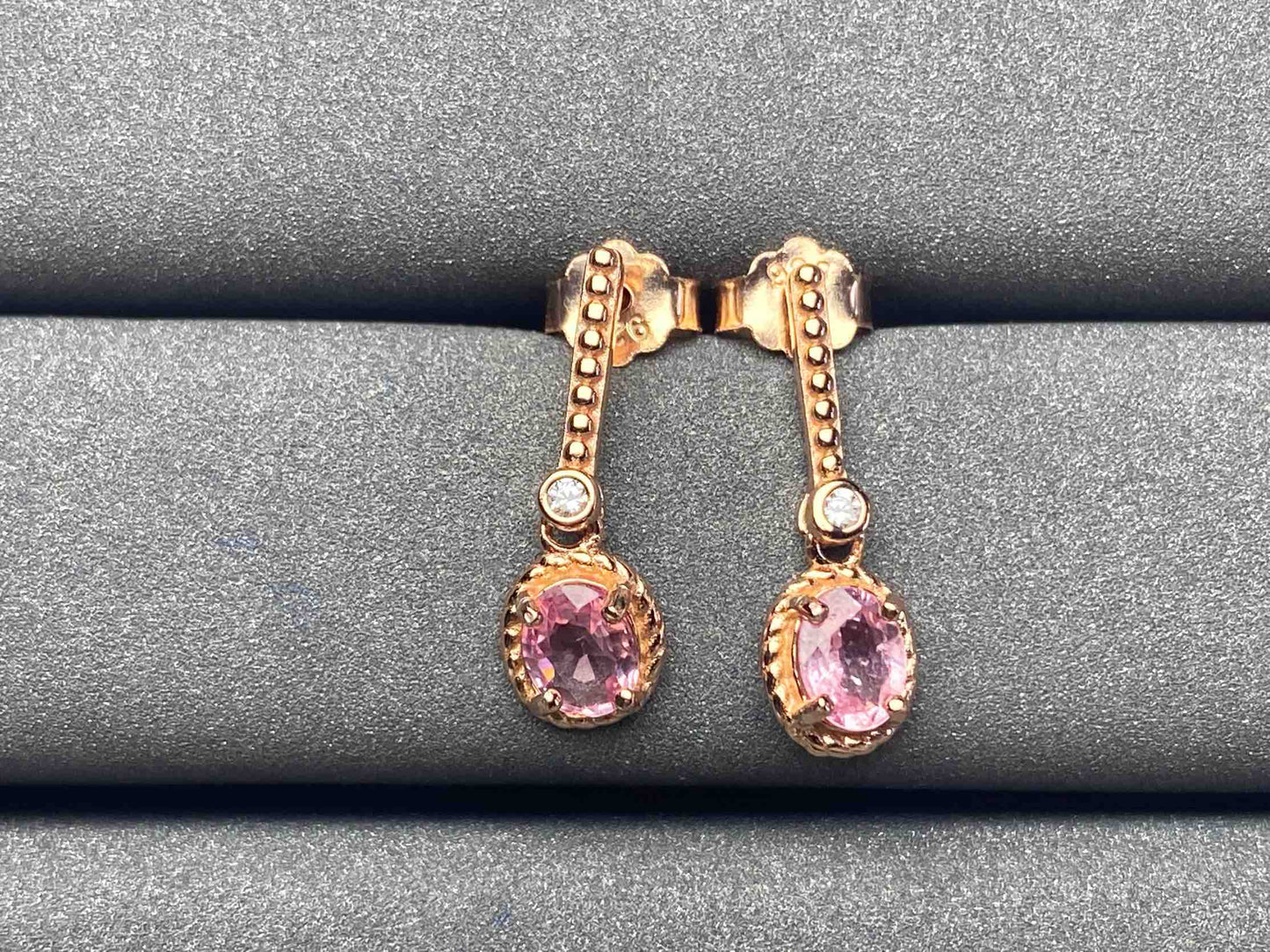 A596 Pink Sapphire Earrings