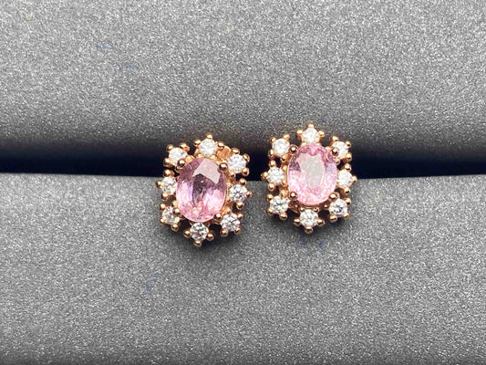 A602 Pink Sapphire Earrings