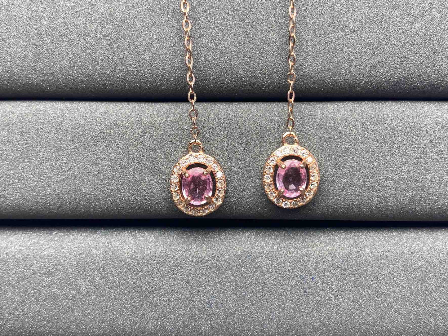 A606 Pink Sapphire Earrings