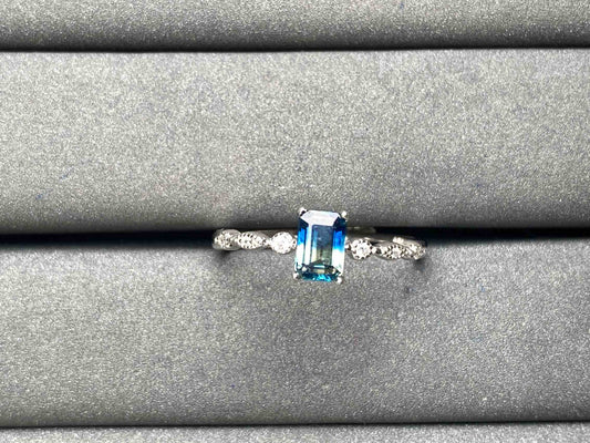A6554 Teal Sapphire Ring