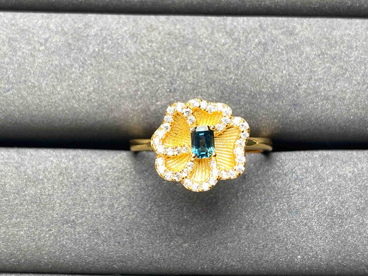A6560 Teal Sapphire Ring