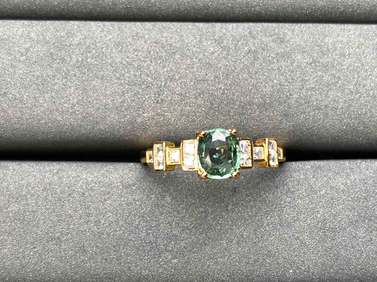 A6566 Teal Sapphire Ring