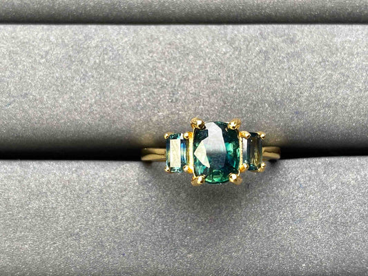 A6574 Teal Sapphire Ring