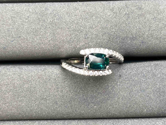 A6586 Teal Sapphire Ring