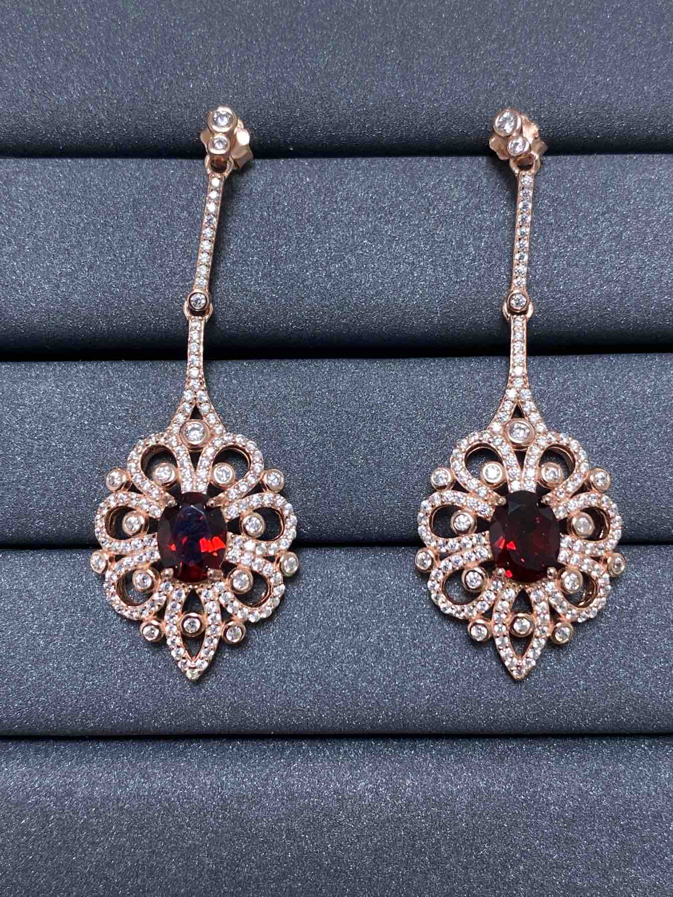 A661 Garnet Earrings