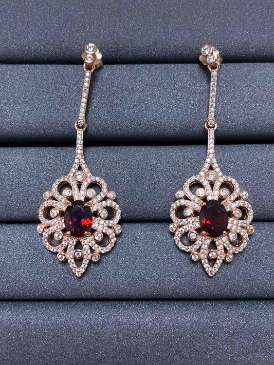 A661 Garnet Earrings