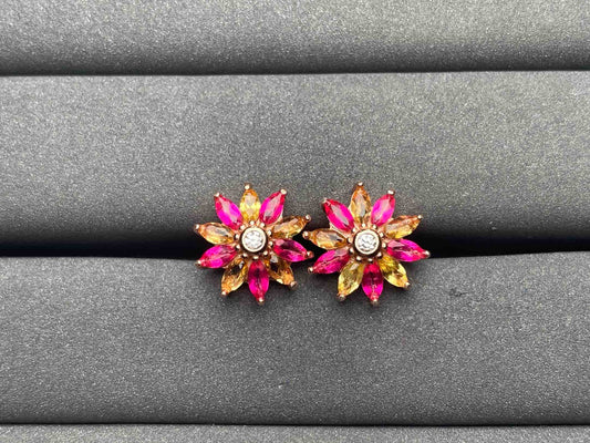 A7374 Pink Topaz Earrings