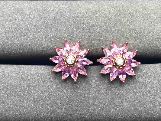 A7375 Pink Sapphire Earrings