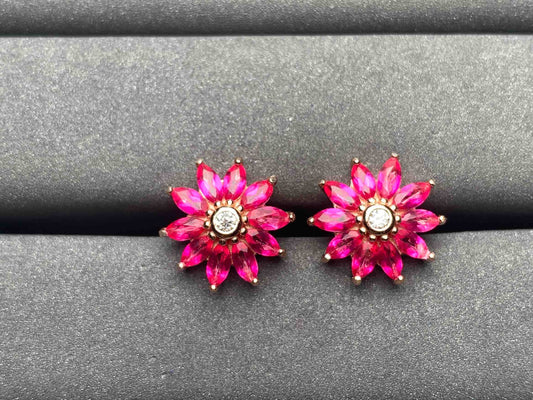 A7378 Pink Topaz Earrings