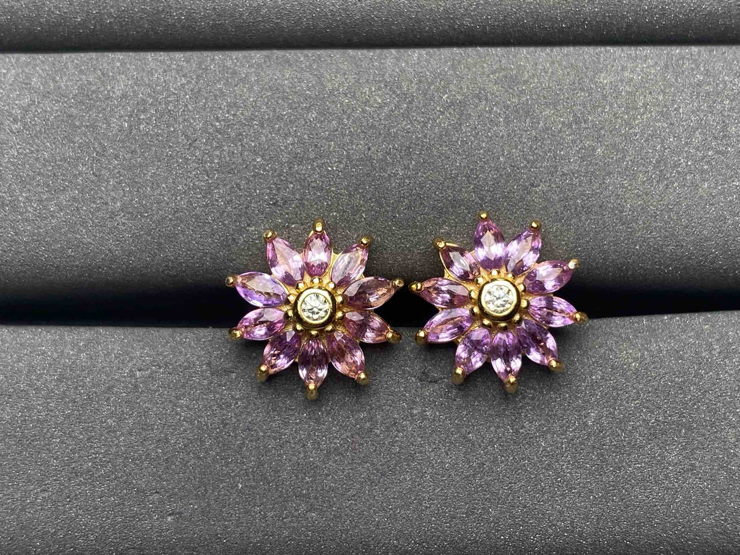 A7383 Purple Sapphire Earrings