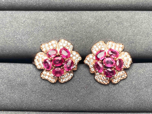 A8531 Pink Ruby Earrings