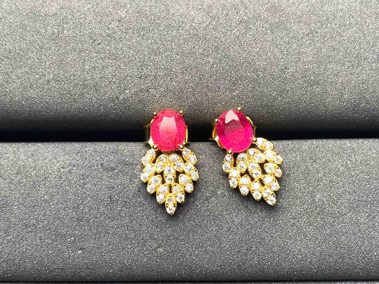 A8533 Pink Ruby Earrings