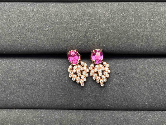 A8536 Pink Ruby Earrings