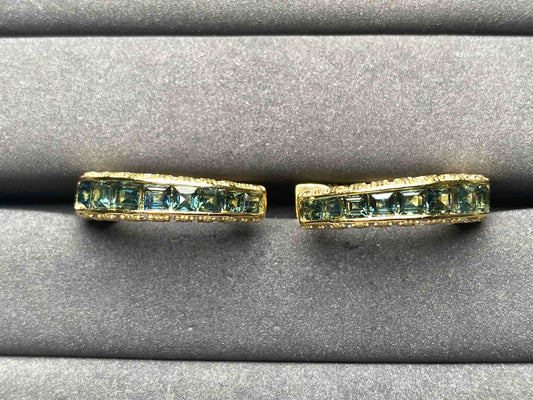 A8644 Teal Sapphire Earrings